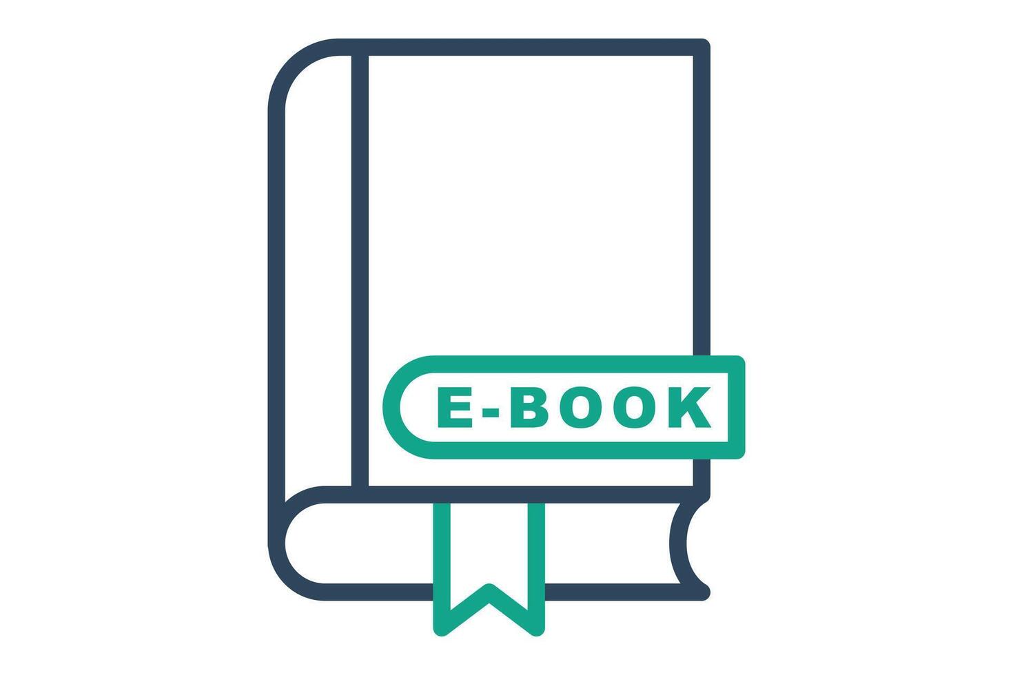 Ebook icon. line icon style. icon related to online course. education elements illustration vector