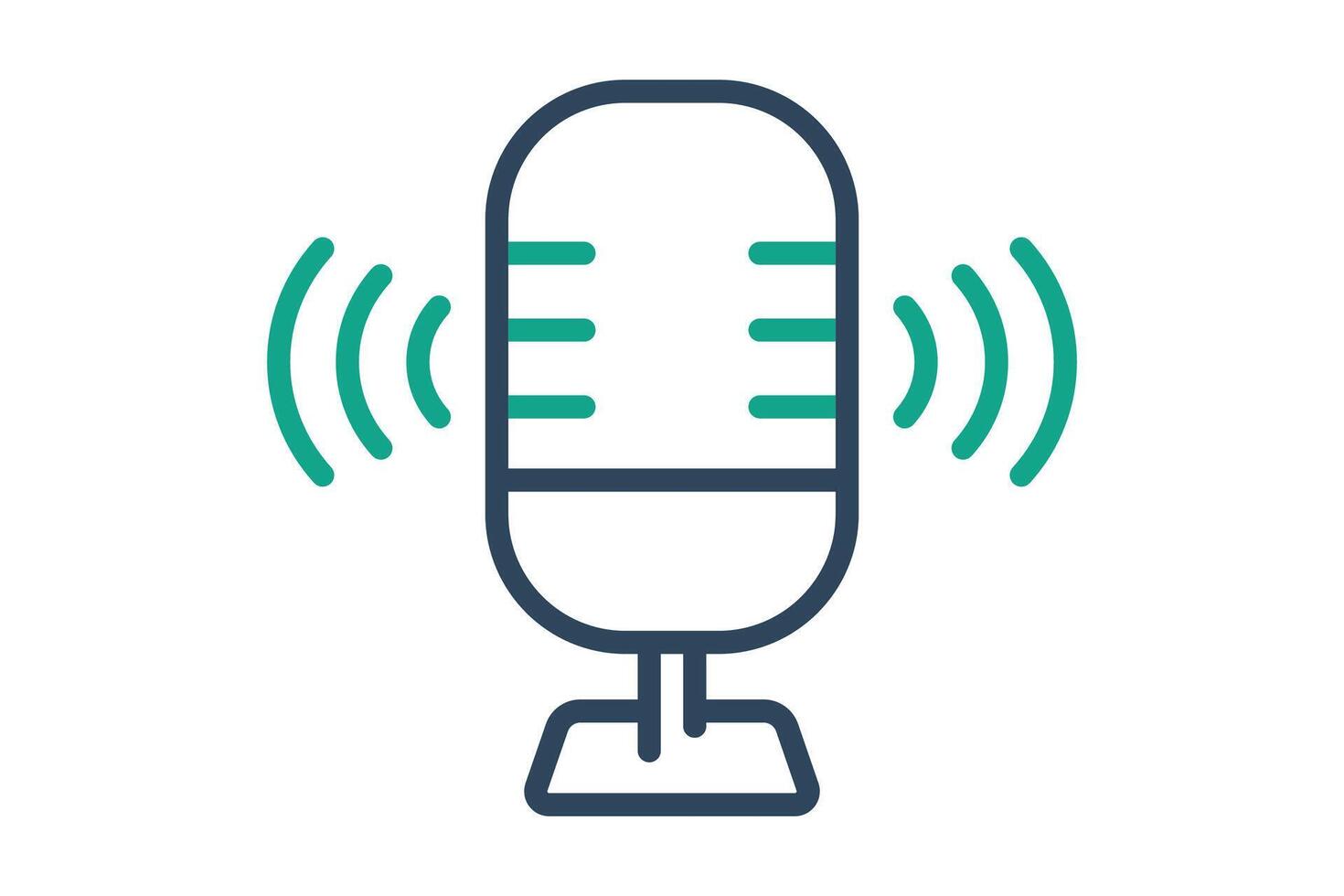 Voice recording icon. line icon style. icon related to online course. education elements illustration vector