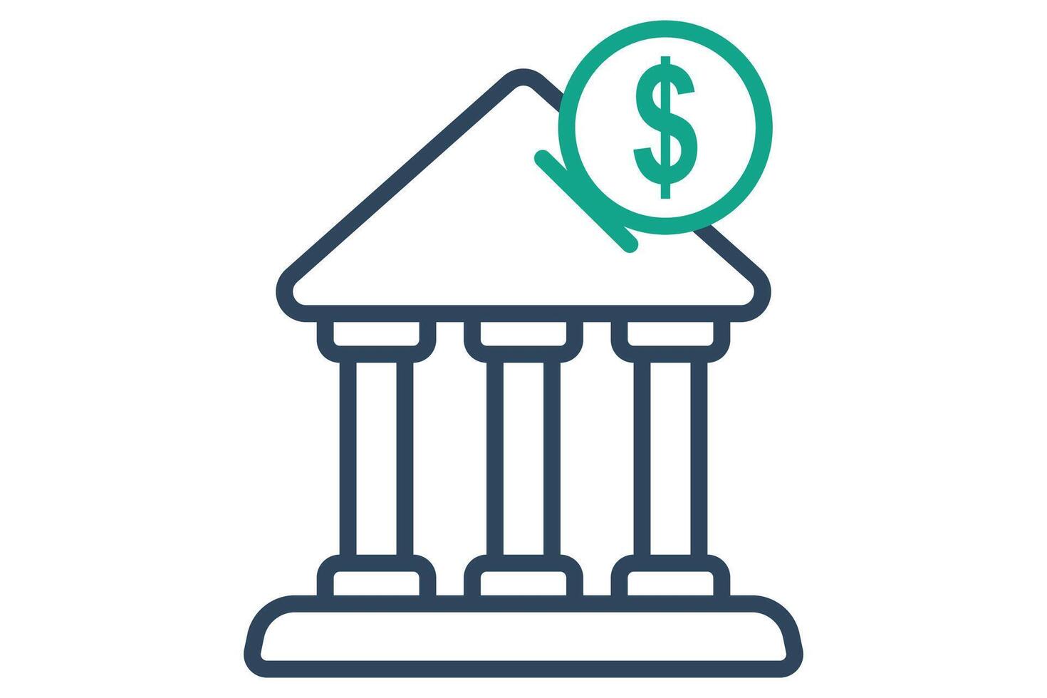 Banking icon. line icon style. icon related to bill and payment. business elements illustration vector
