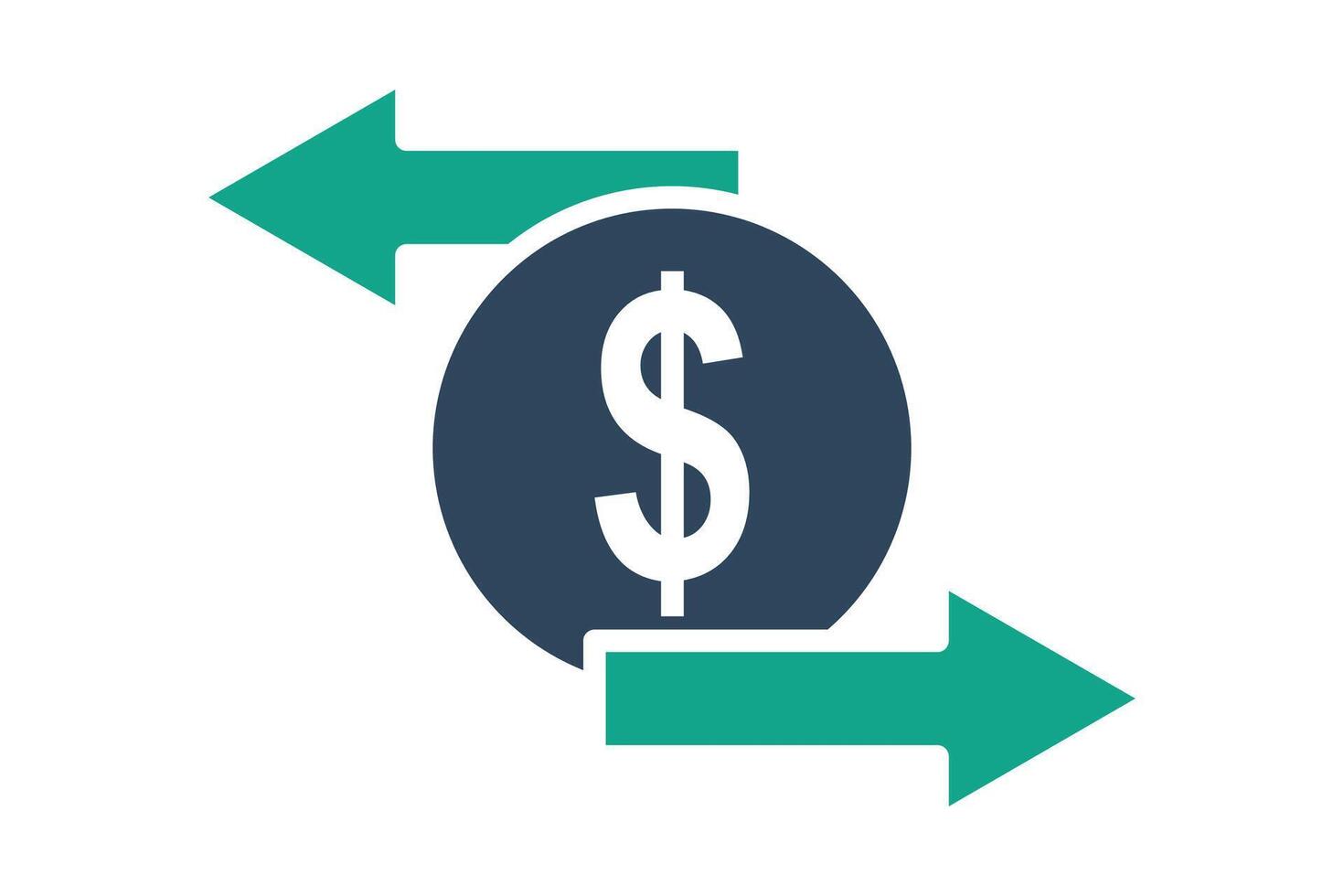 Transfer icon. solid icon style. money with arrow. icon related to bill and payment. business elements illustration vector