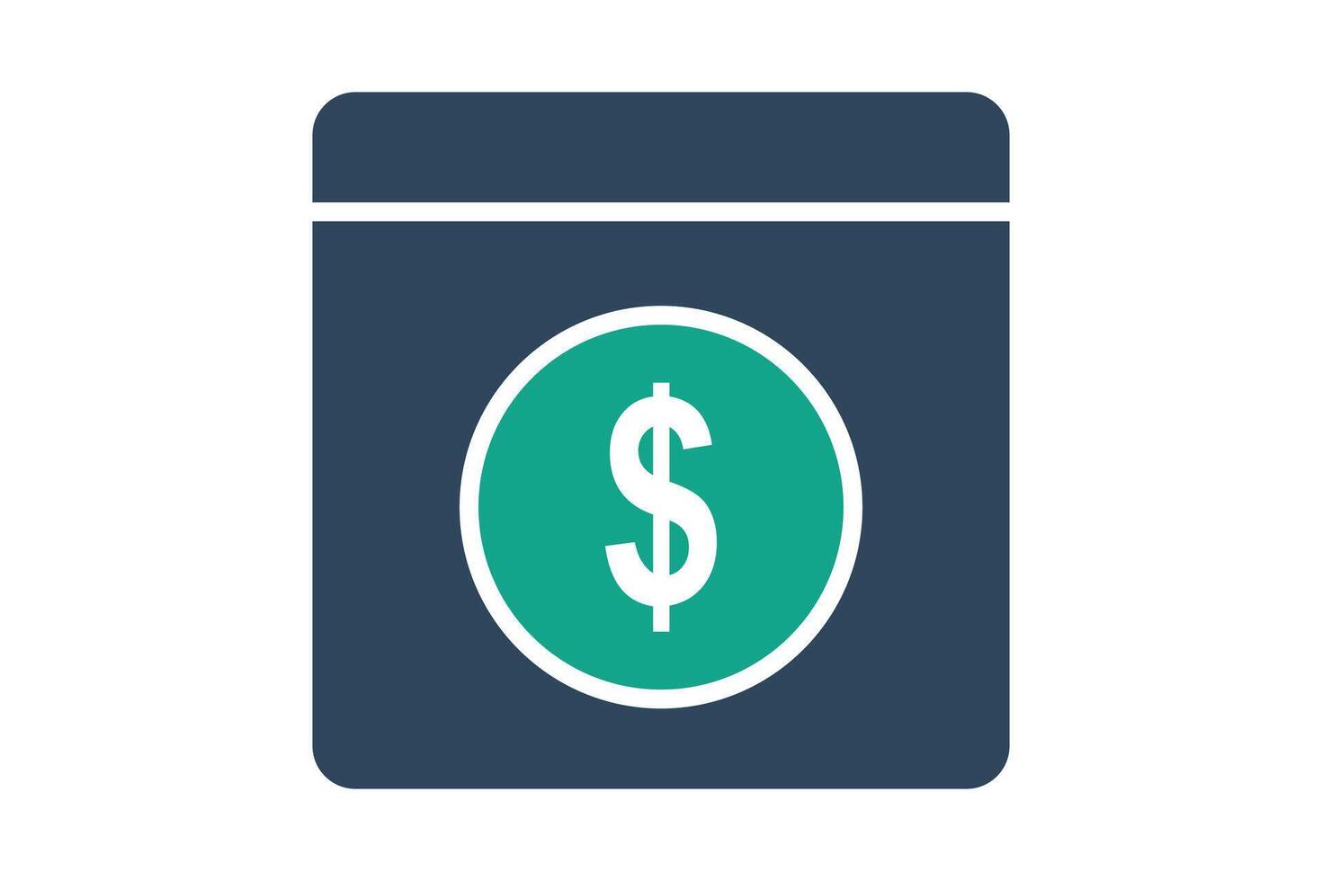 Payment icon. solid icon style. dollar sign with circle. icon related to bill and payment. business elements illustration vector
