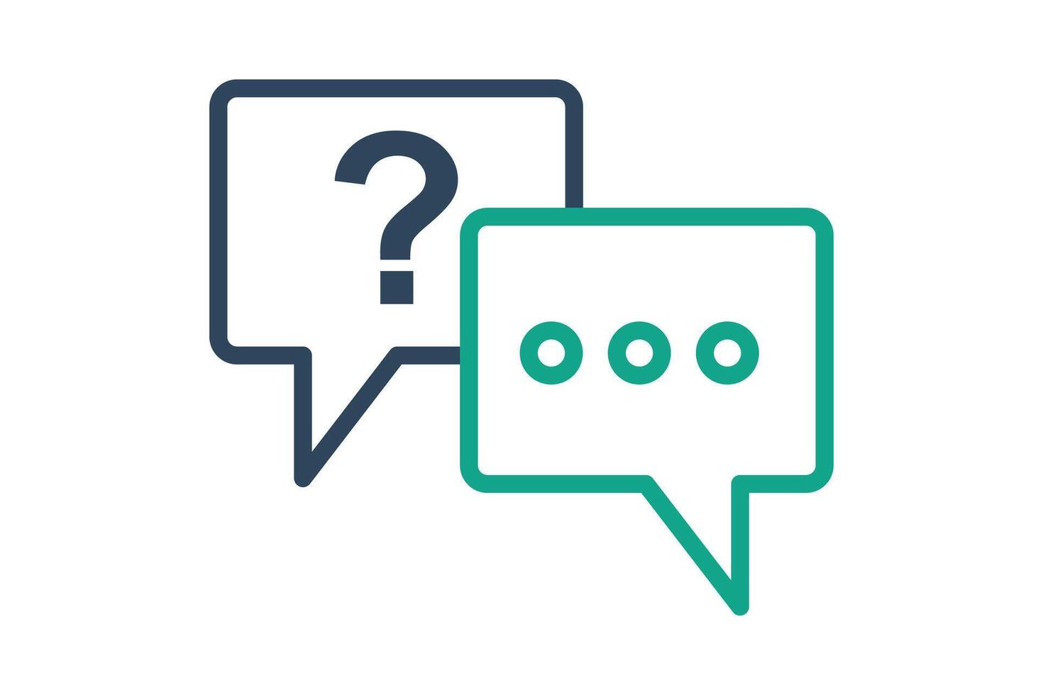 Question answer icon. line icon style. icon related to online course. education elements illustration vector