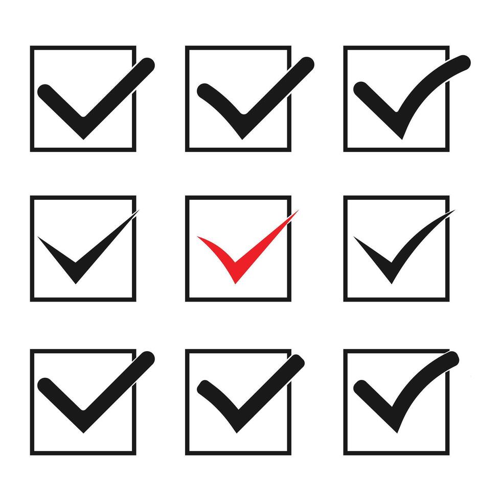 Check mark icon illustration. Tick mark sign and symbol vector