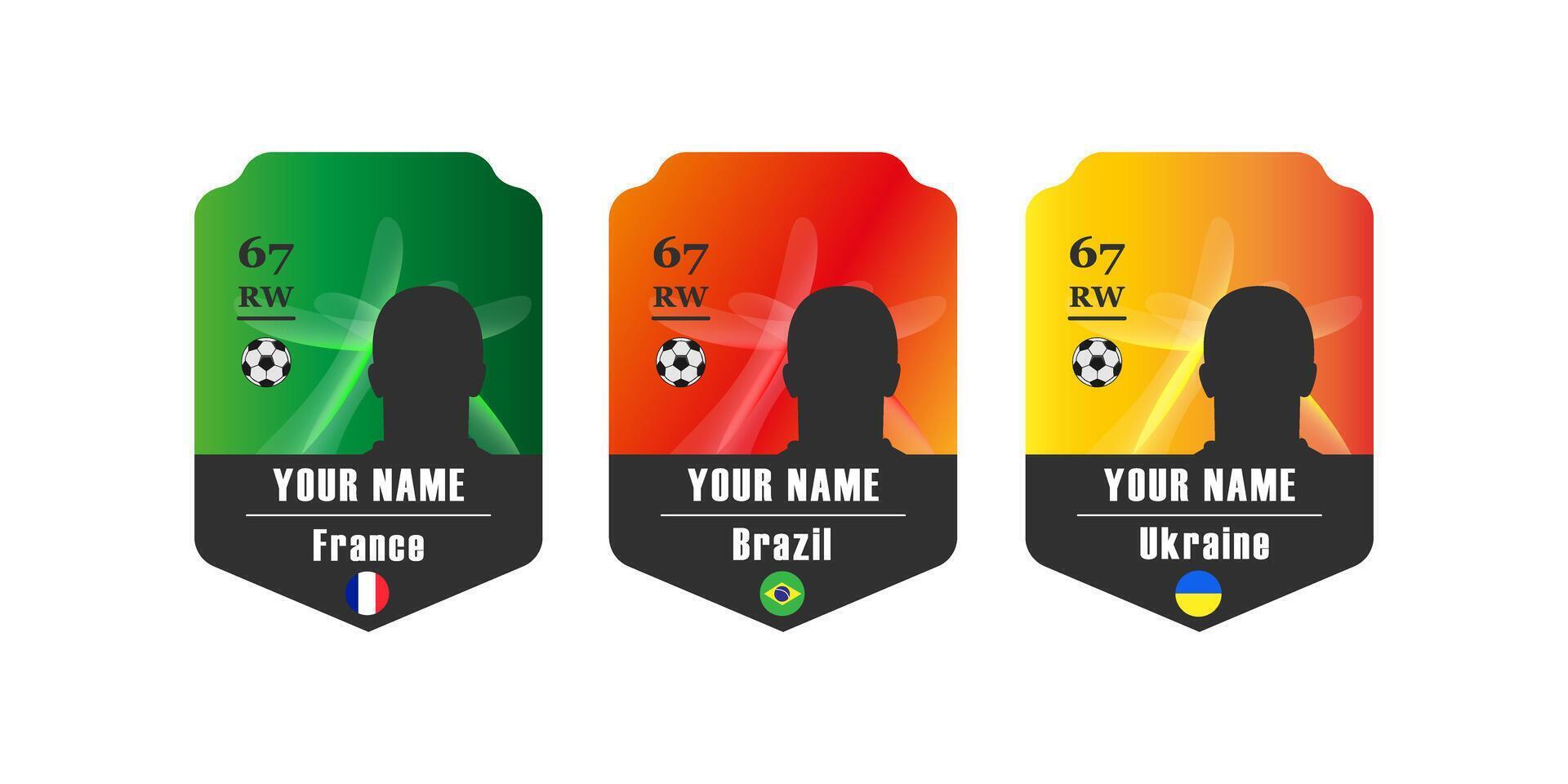 football player card with countries vector
