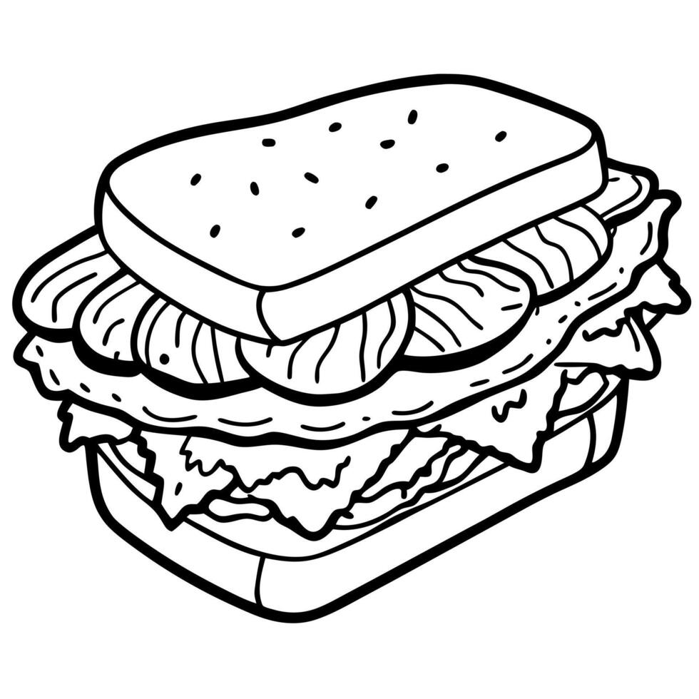 Freshly made savory leftover Thanksgiving day sandwich featuring succulent sliced turkey. crispy bac vector