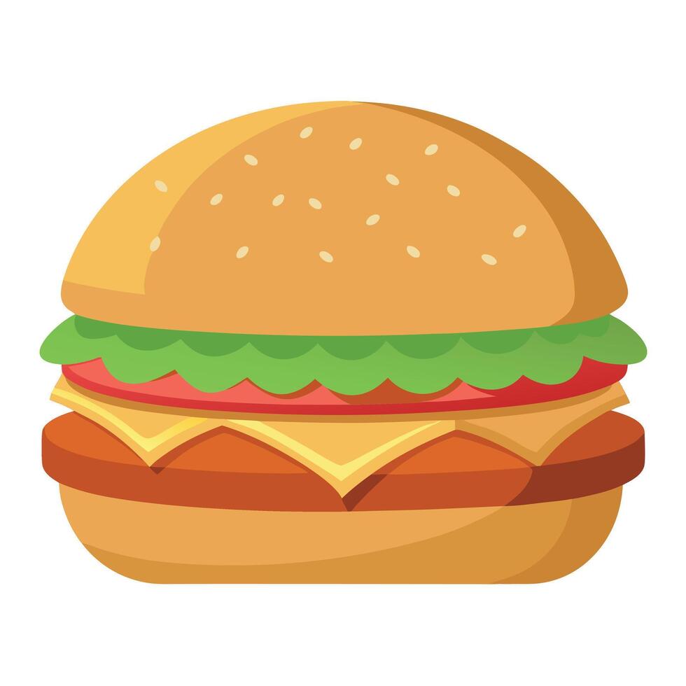 Chicken burger on a white background vector