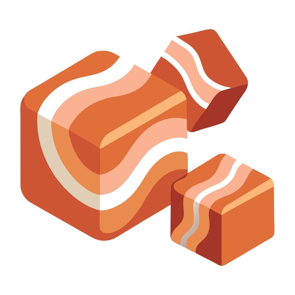 Italian pancetta. bacon cubes vector
