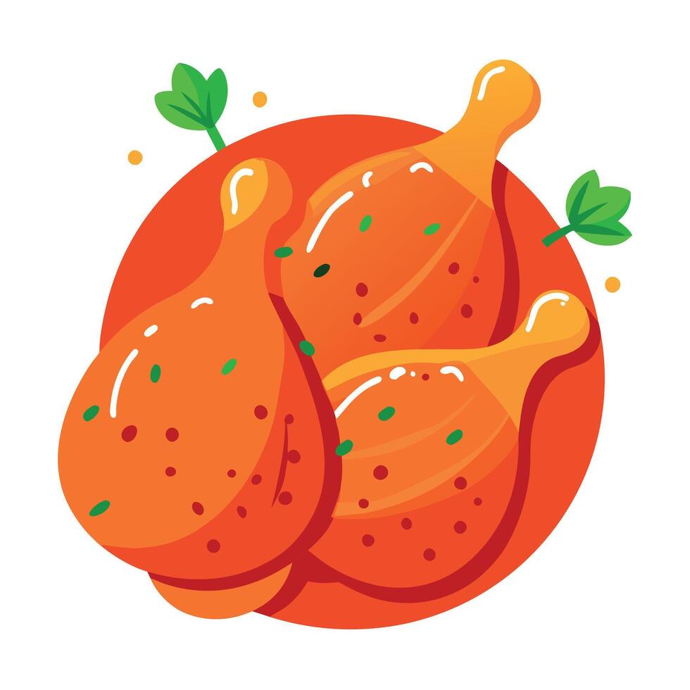 Grilled chicken thighs flavored with paprika vector