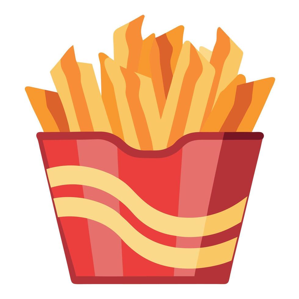 Fries with cheddar and bacon closeup vector
