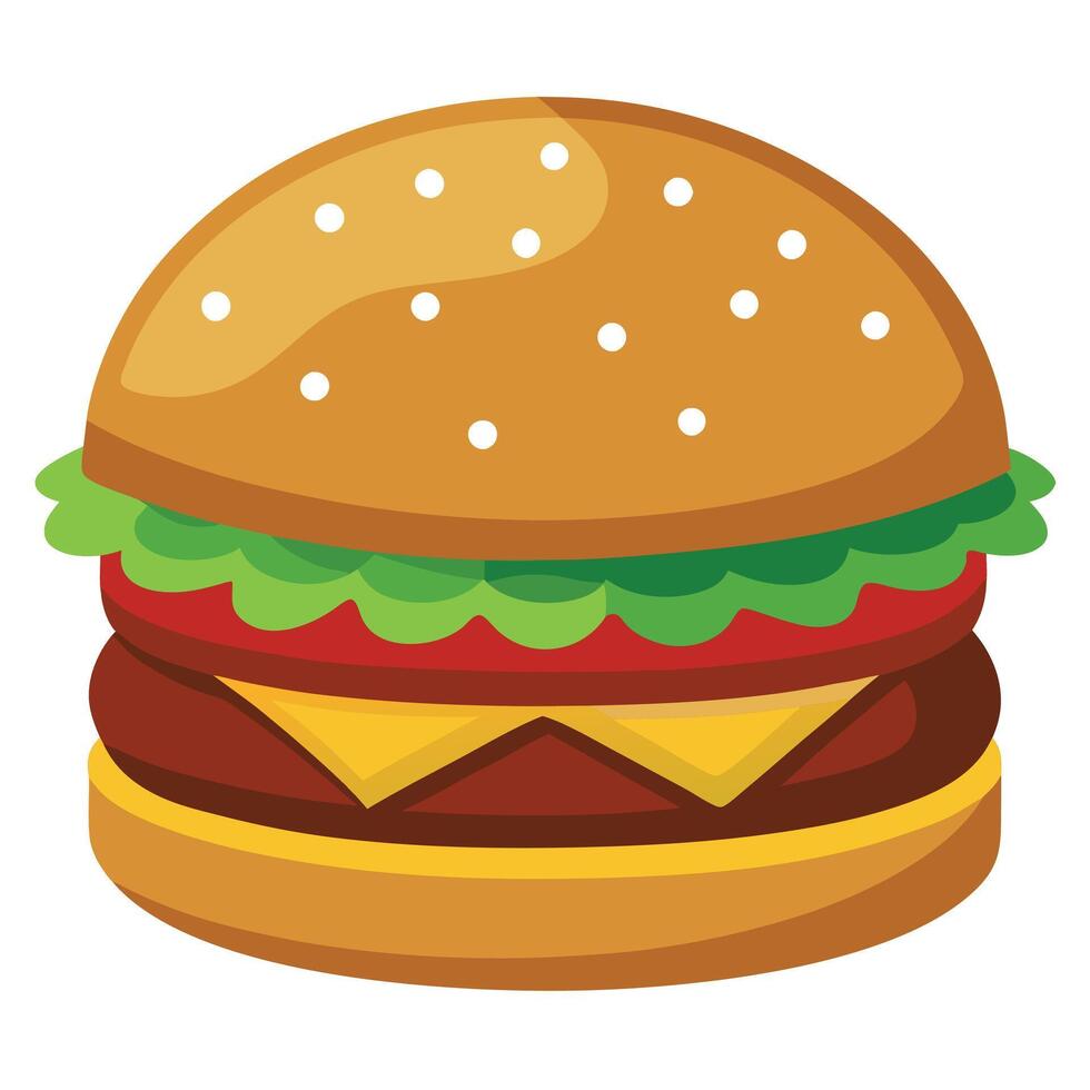 Grilled beef Burger isolated on a transparent background vector