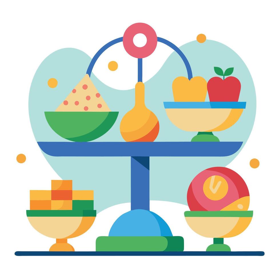 Deliciously balanced meal ready to be savored vector