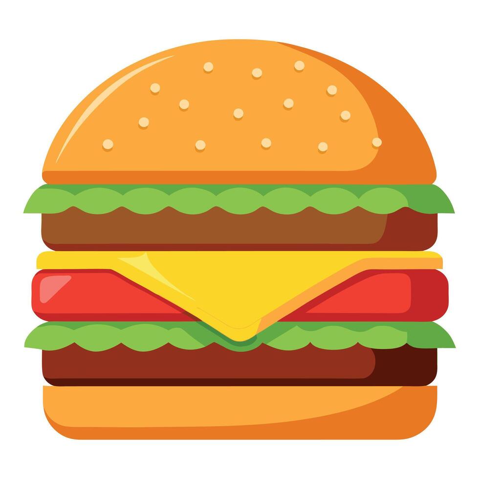 A double cheeseburger with ketchup and mustard vector