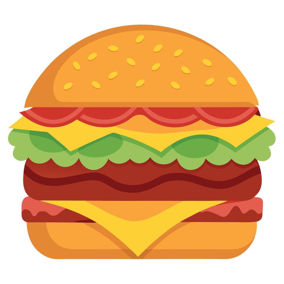 Delicious Cheeseburger with Bacon and Cheese vector