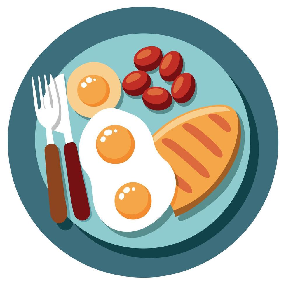 Breakfast food illustration vector