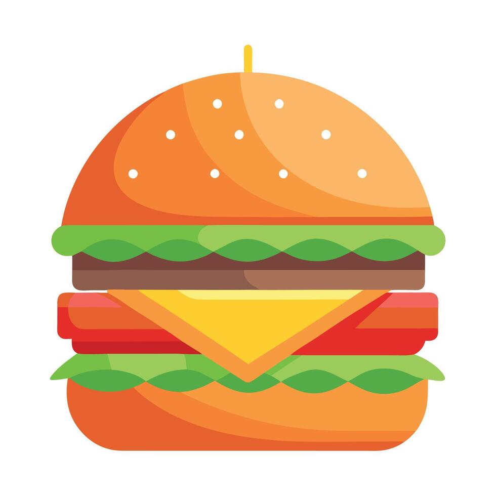 Lakomo burger with cutlet and cheese. AI generation. vector