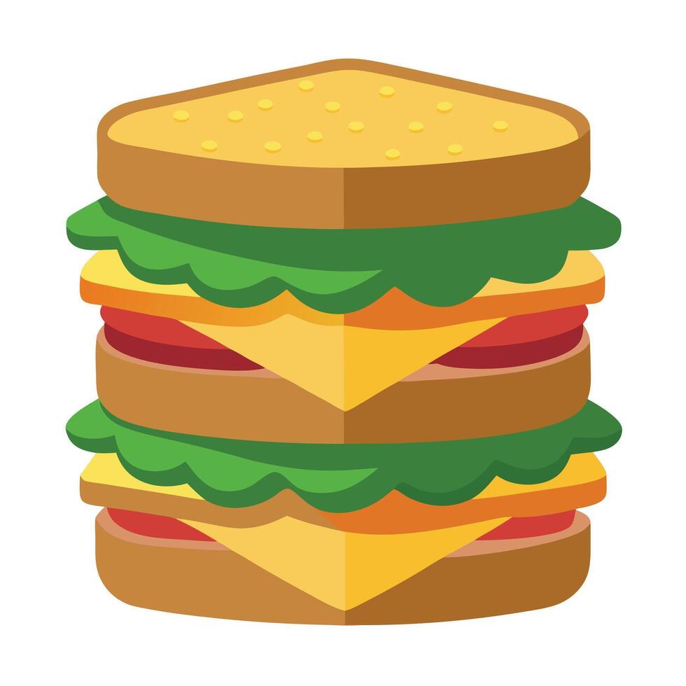 Deliciously stacked sandwich ready to be savored vector