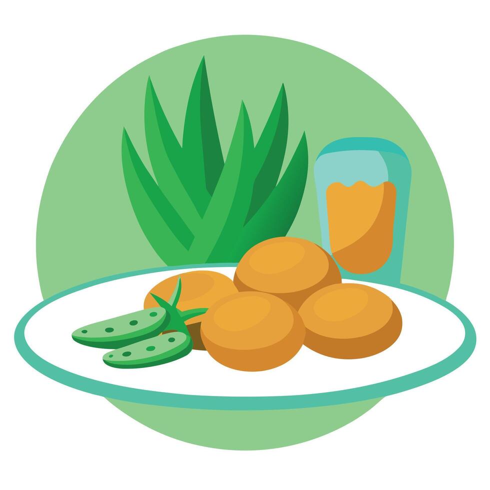 A plate of potatoes and green beans on a table vector
