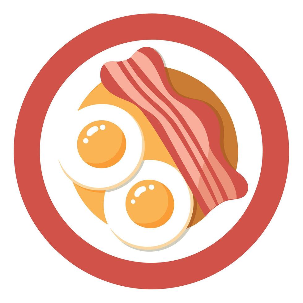 Fried eggs and bacon vector