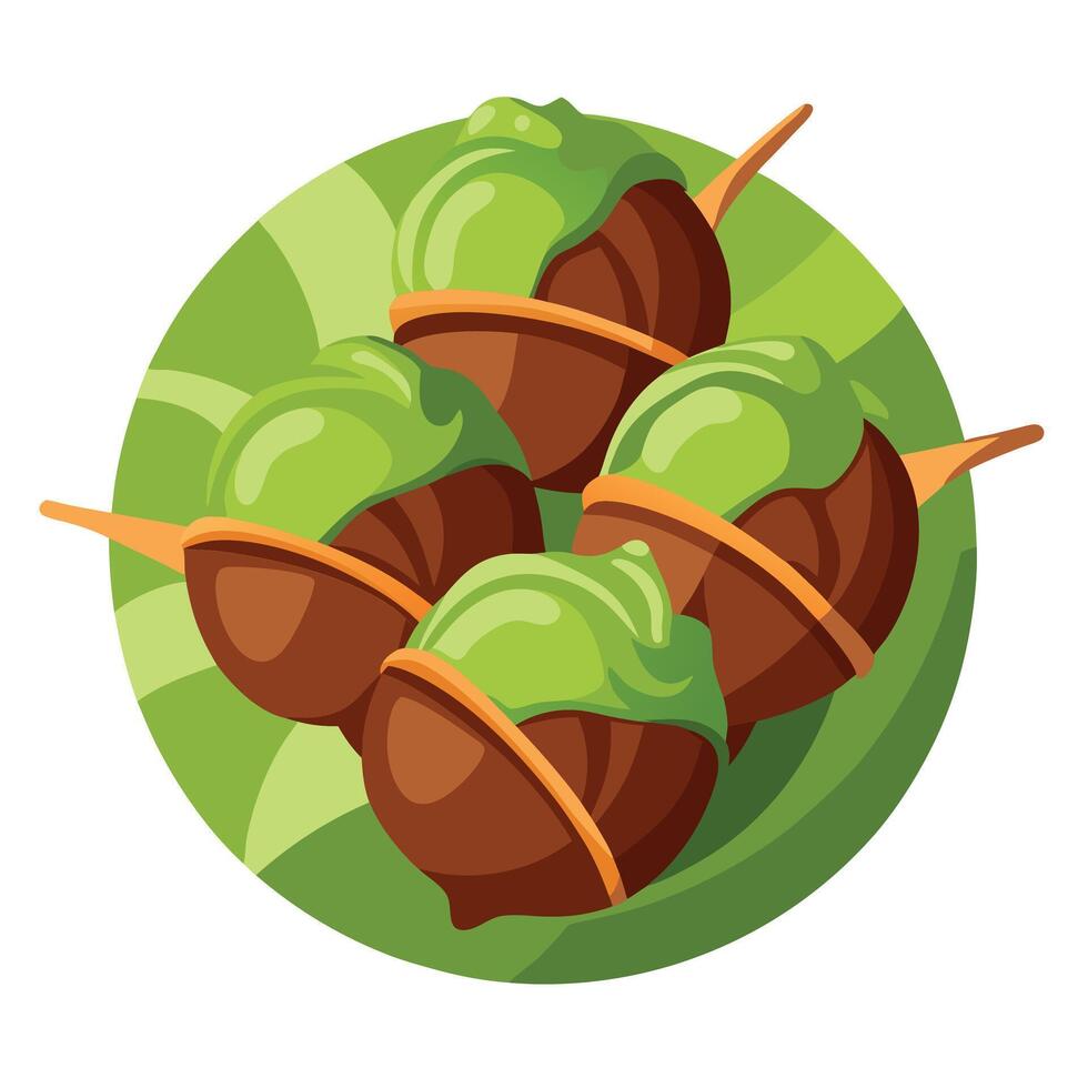 Bacon wrapped brussels sprouts with a balsamic glaze vector