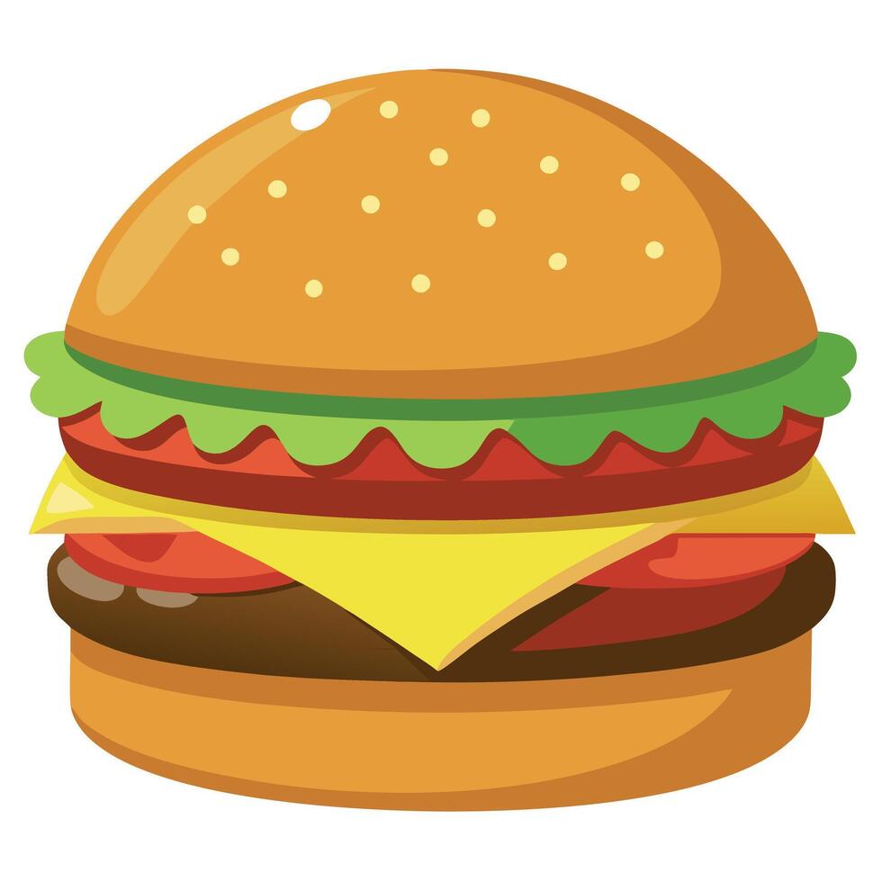 Grilled burger isolated on transparent background vector