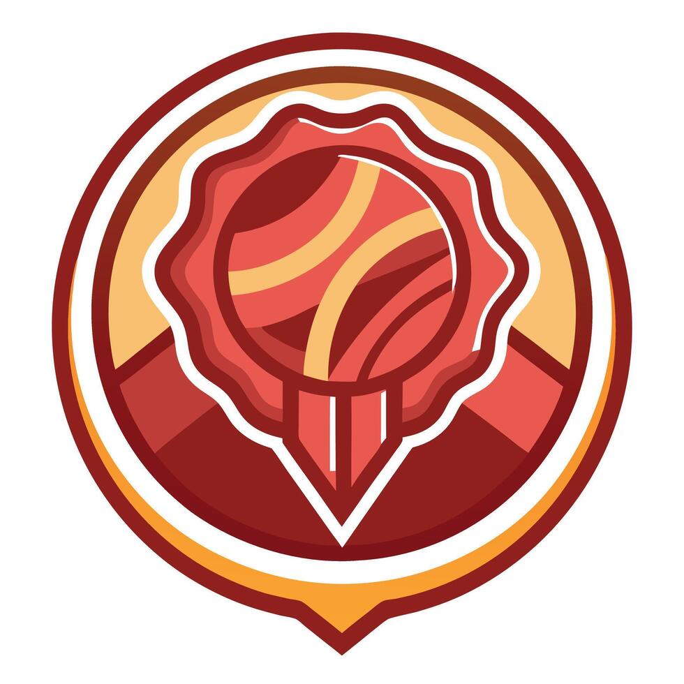 A medallion of rare meat filet. transparent file. vector