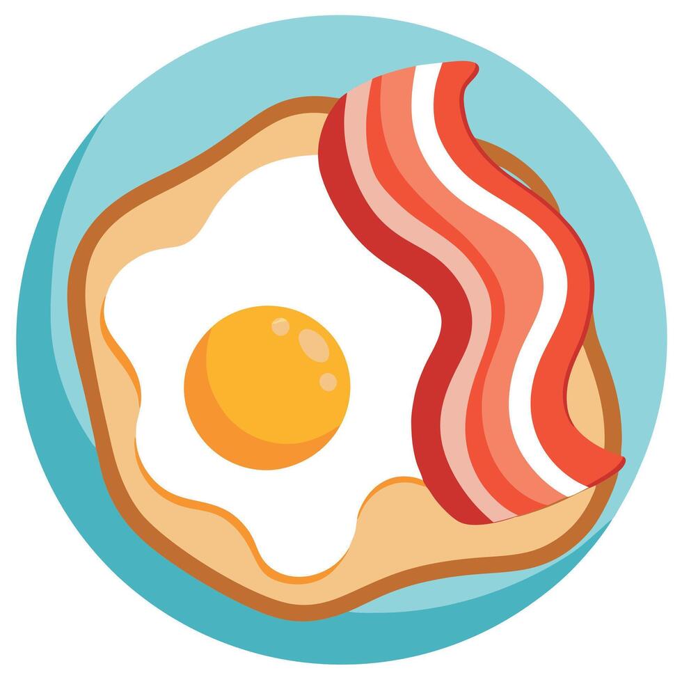 Fried Egg and Crispy Bacon vector