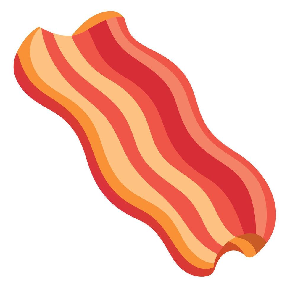 Crispy bacon. perfect for breakfast or snack. satisfying cravings vector