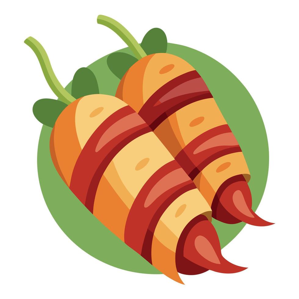 Bacon-wrapped jalapeno poppers vector