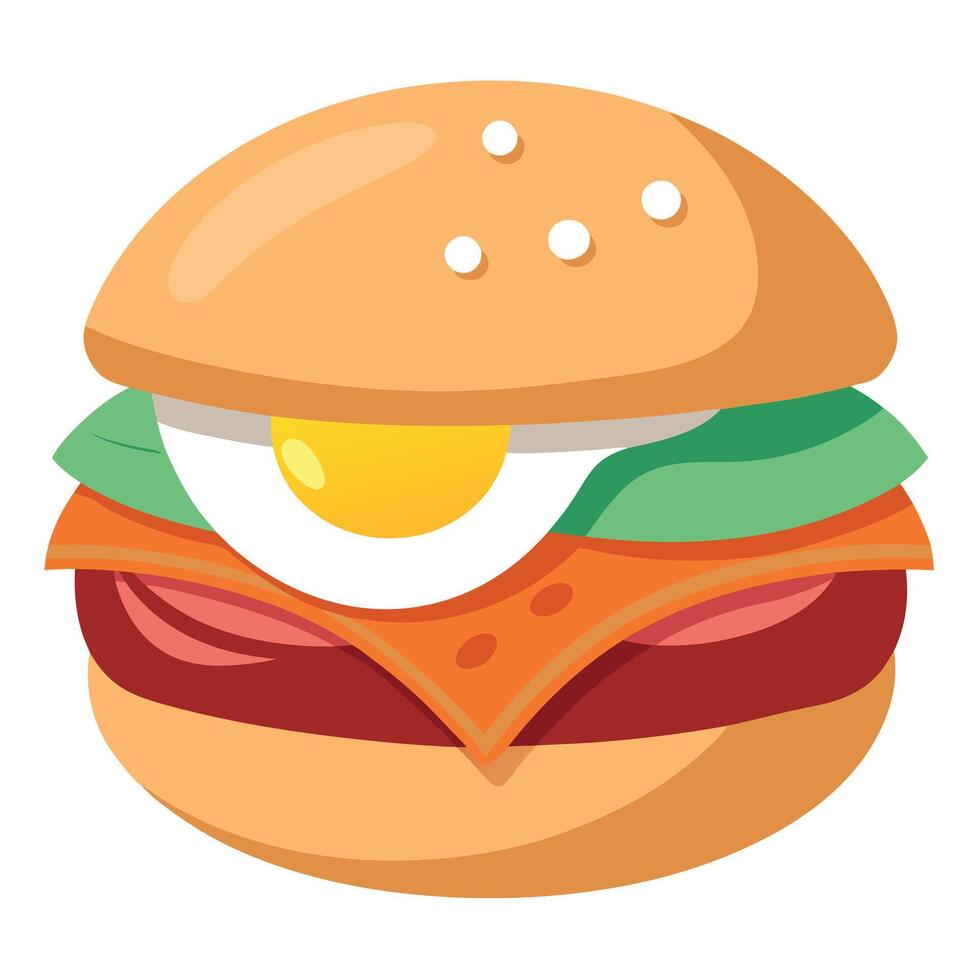 Bacon and egg burger vector