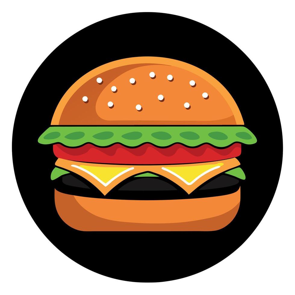 Hamburger on a black background vector