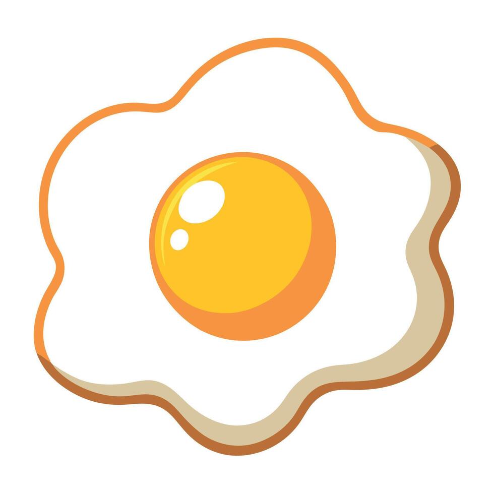 Fried egg on a white background vector
