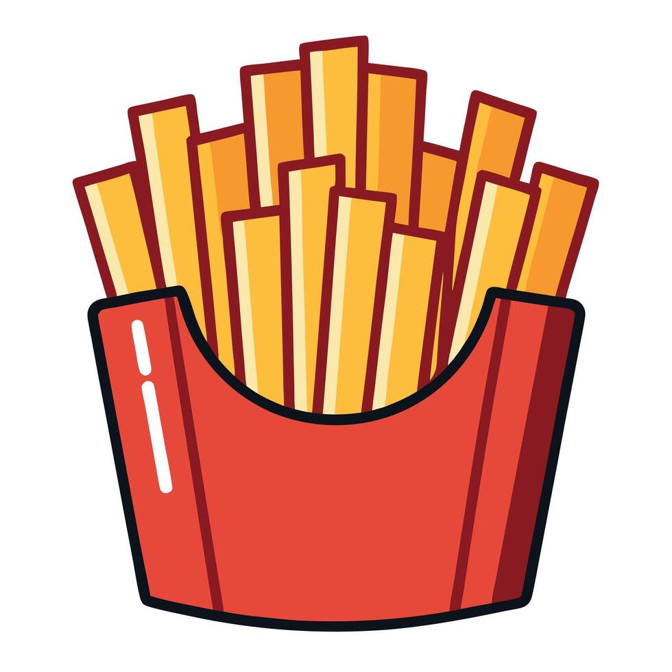 Deep fried french fries vector