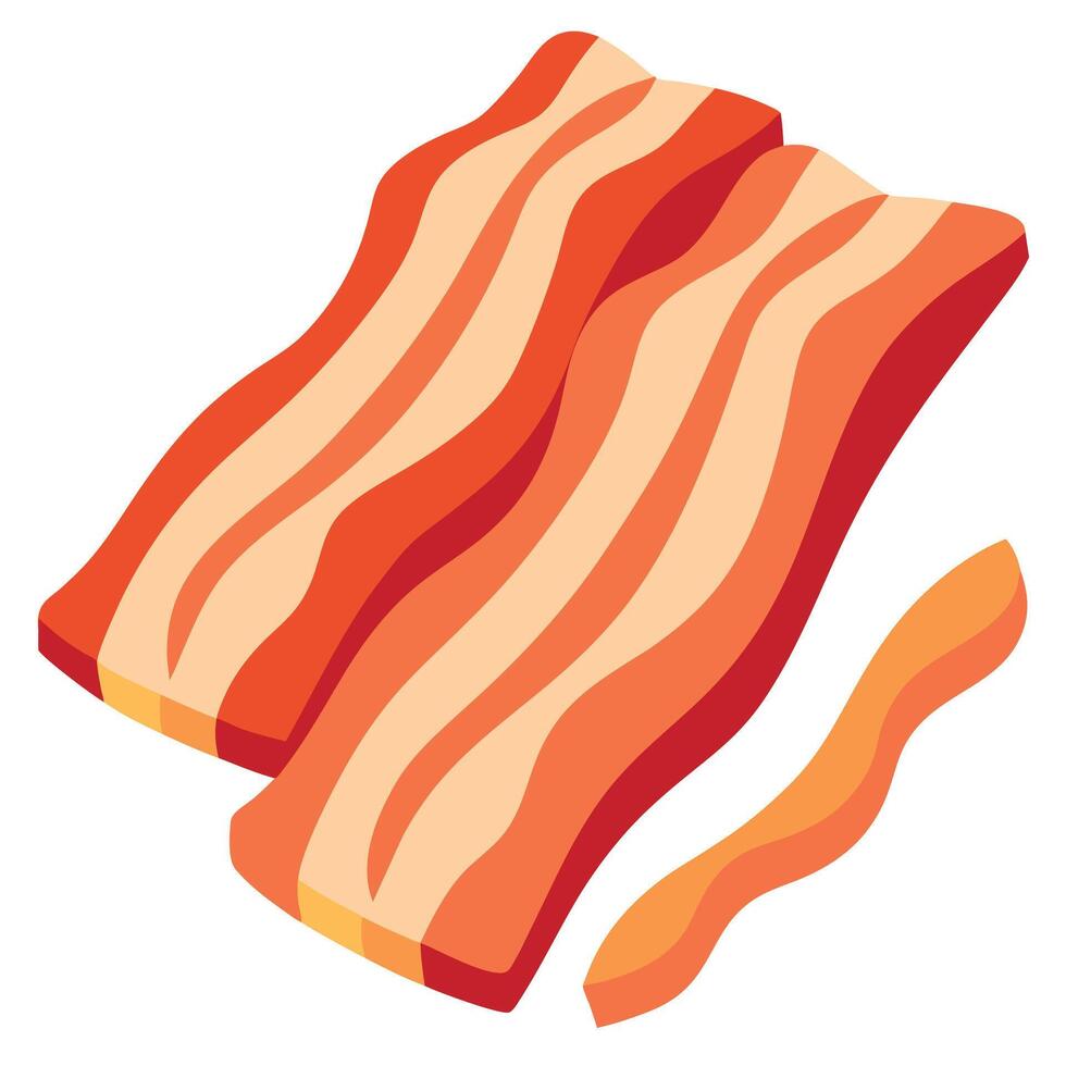Isolated slices of bacon vector
