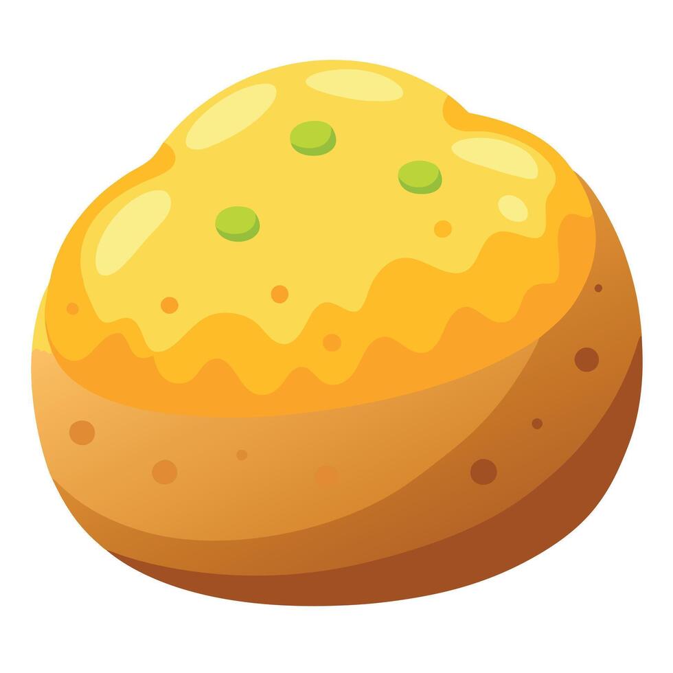 Baked potatoes with cheese vector