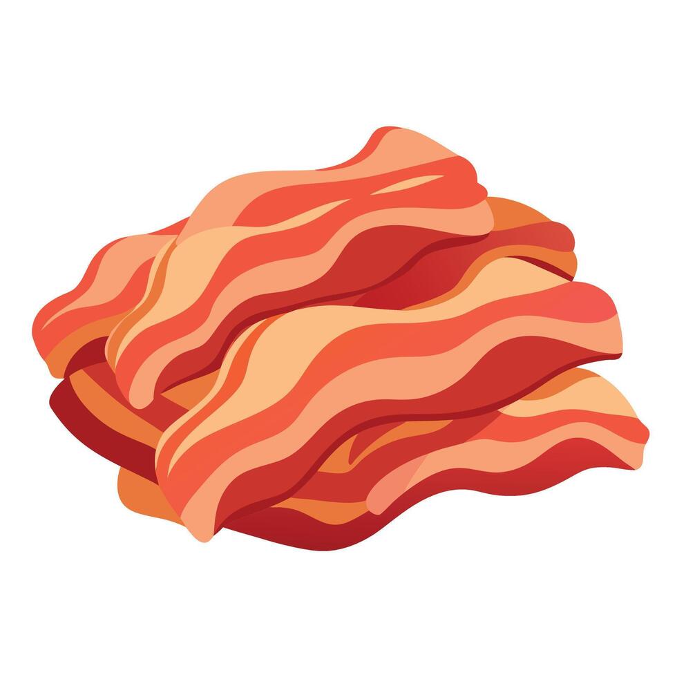 A pile of bacon on a white background vector