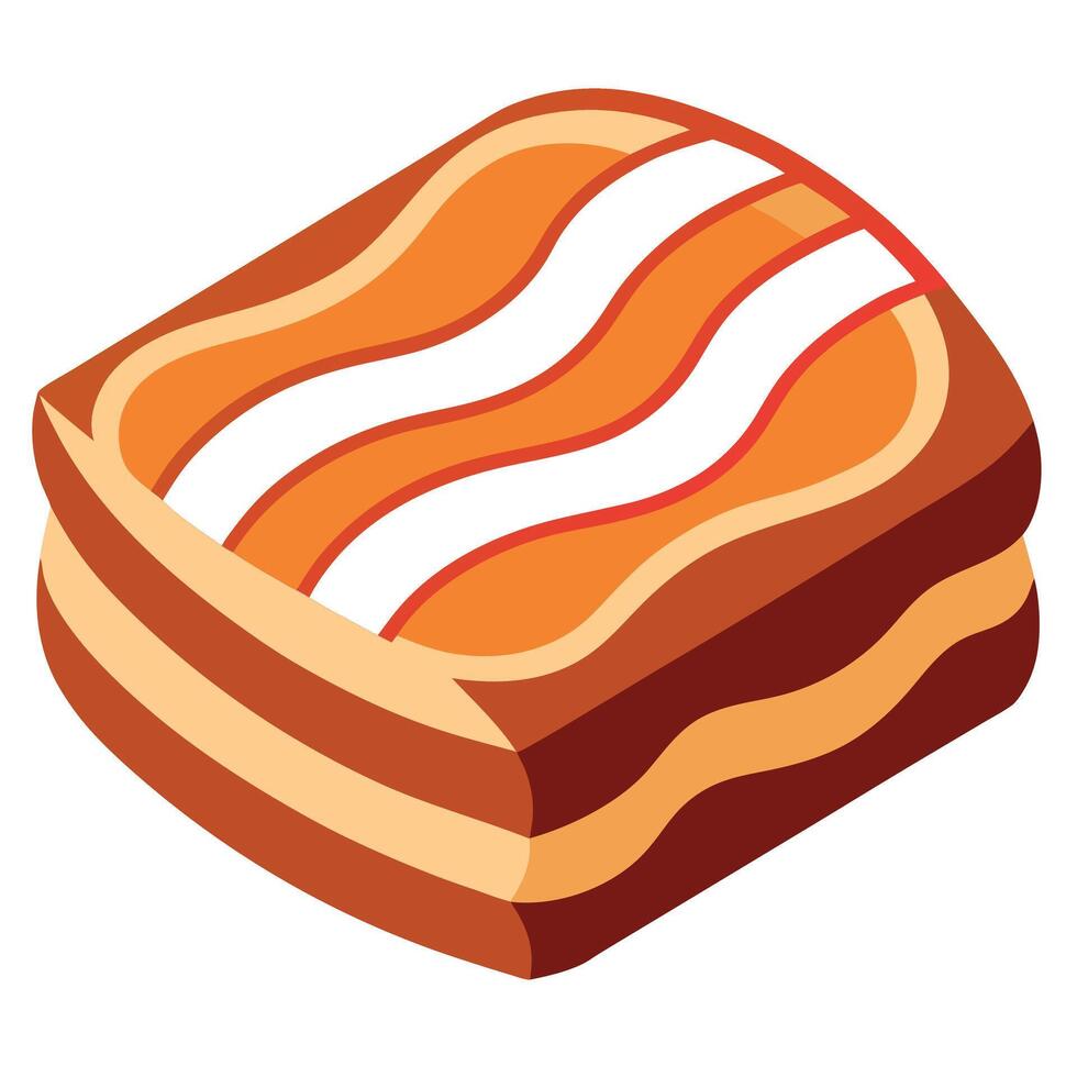 Cooked pork belly slice vector