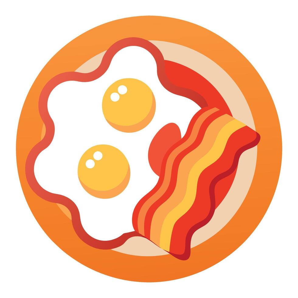 Fried eggs and bacon generated by AI vector