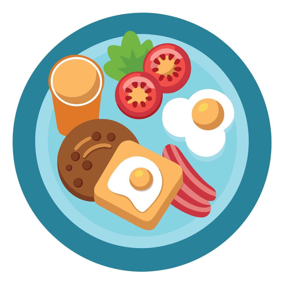 Delicious Breakfast Plate vector