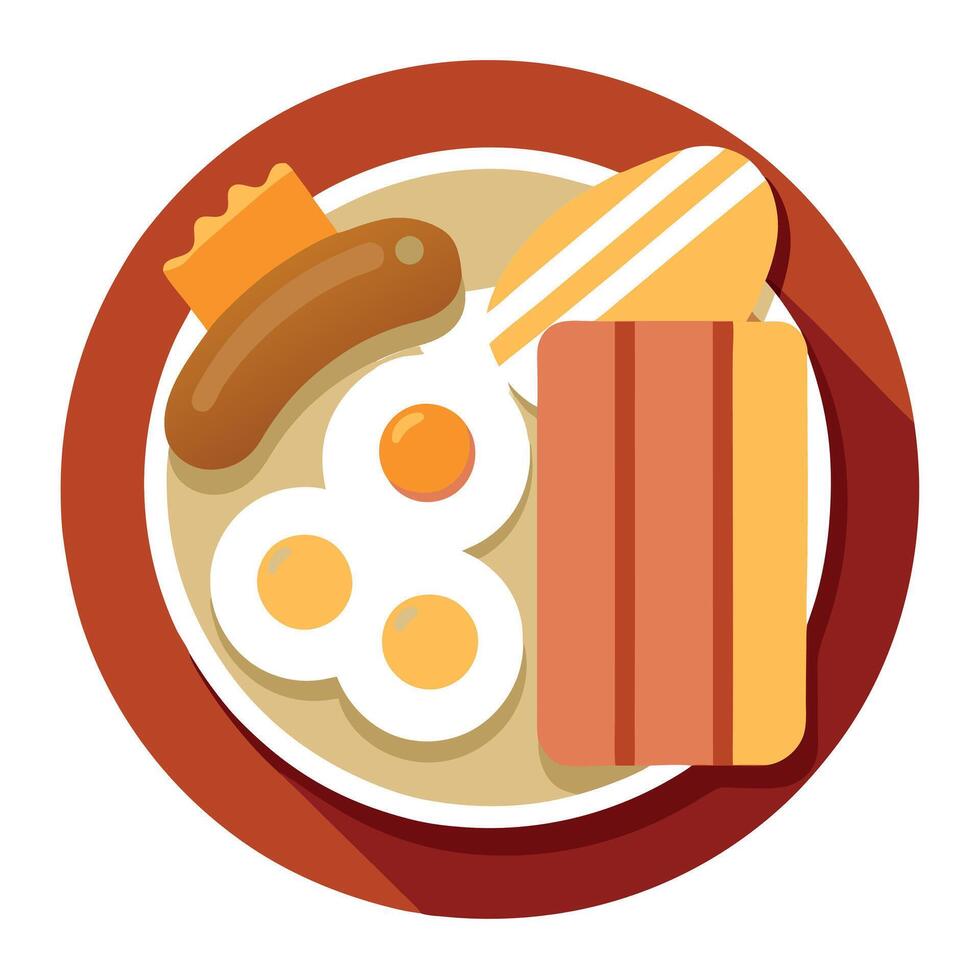 Breakfast menu. eggs and sausage. transparent background vector