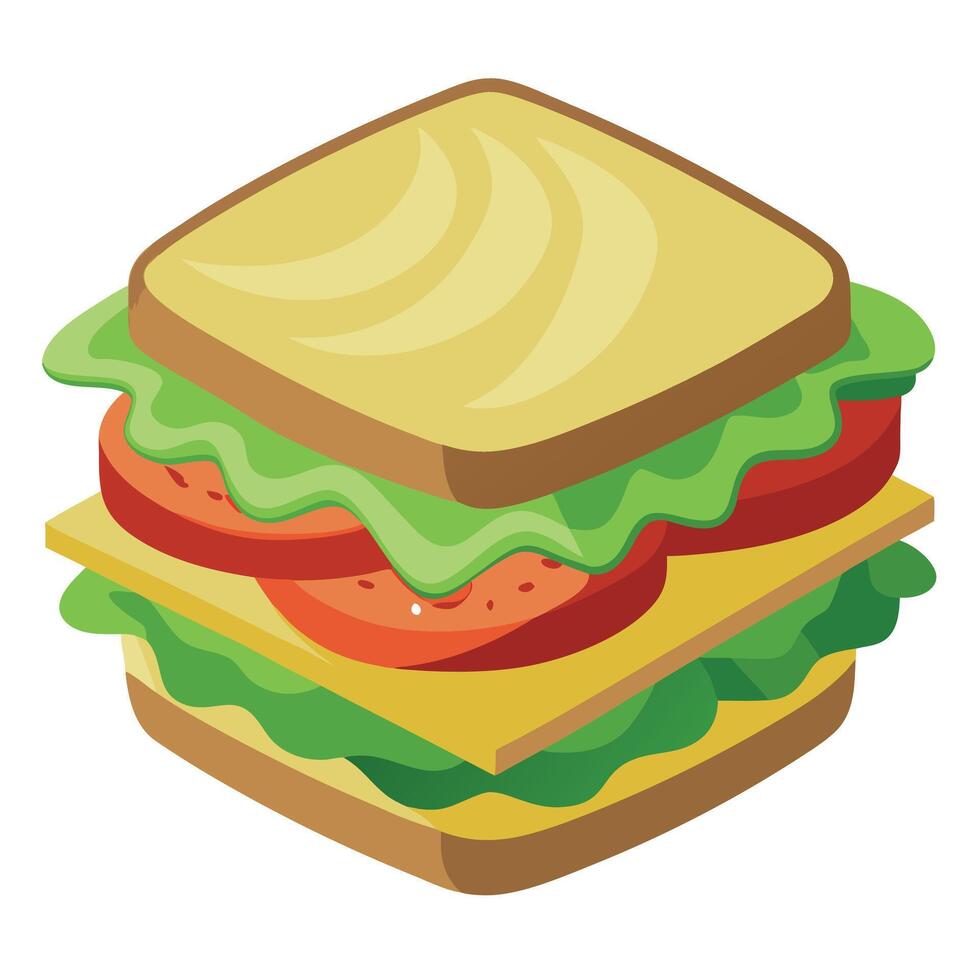 BLT sandwich with avocado and mayonnaise. vector