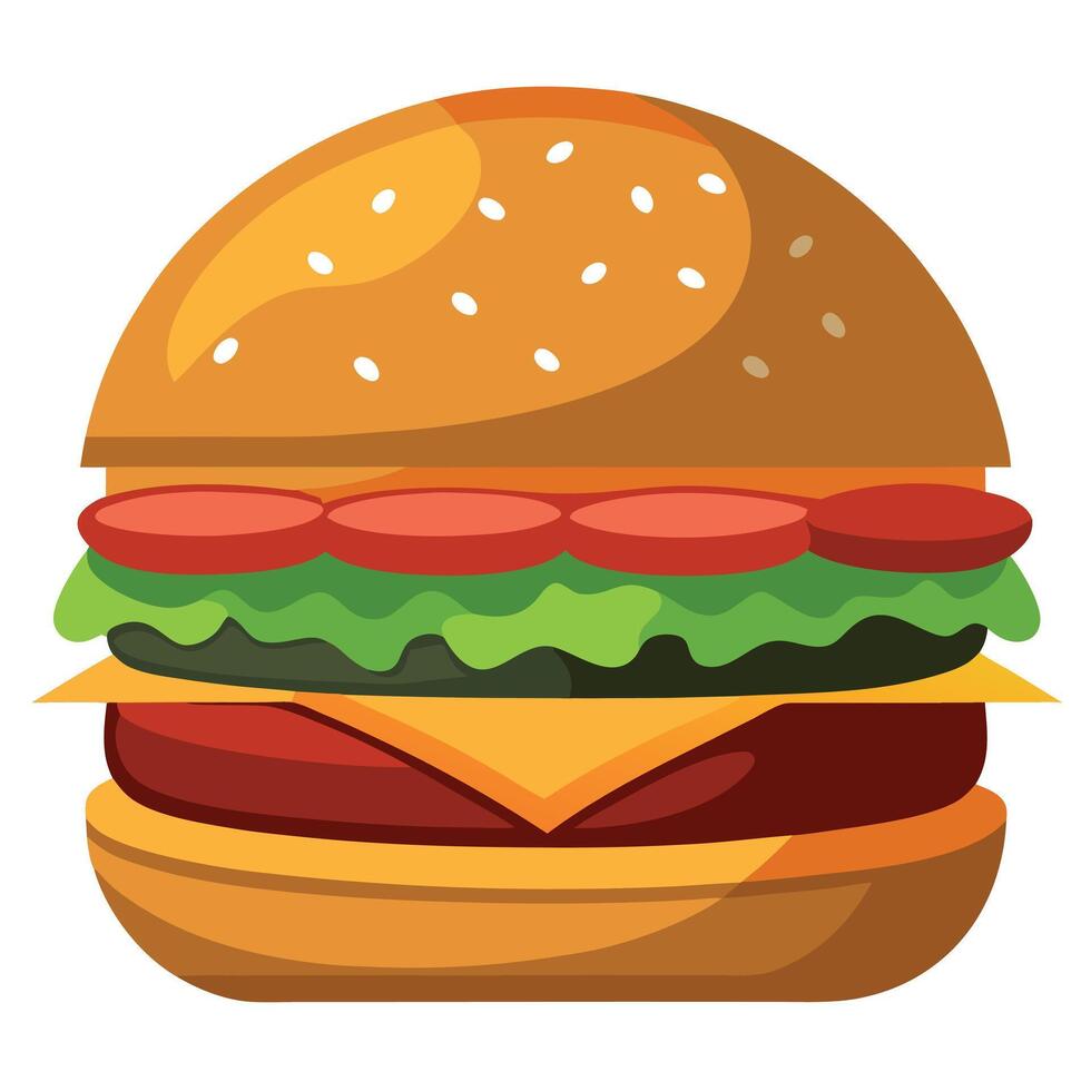 Flavorful Angus Beef Hamburger On Transparent Background vector