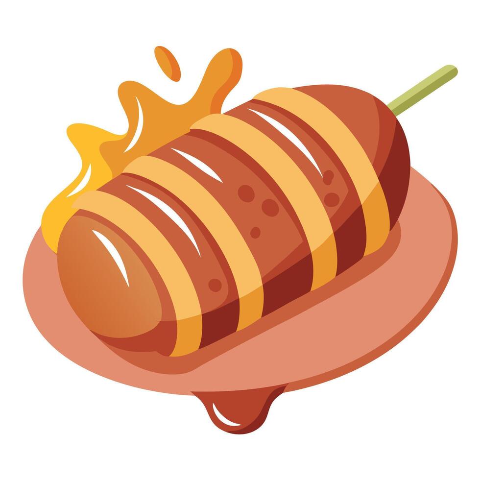 Grilled meat on the grill Typical Brazilian meat vector