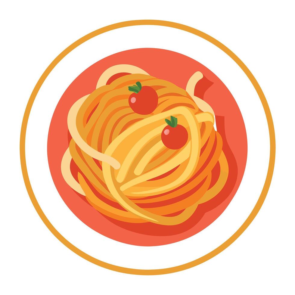 Delicious Spaghetti alla Amatriciana with Pancetta Bacon vector