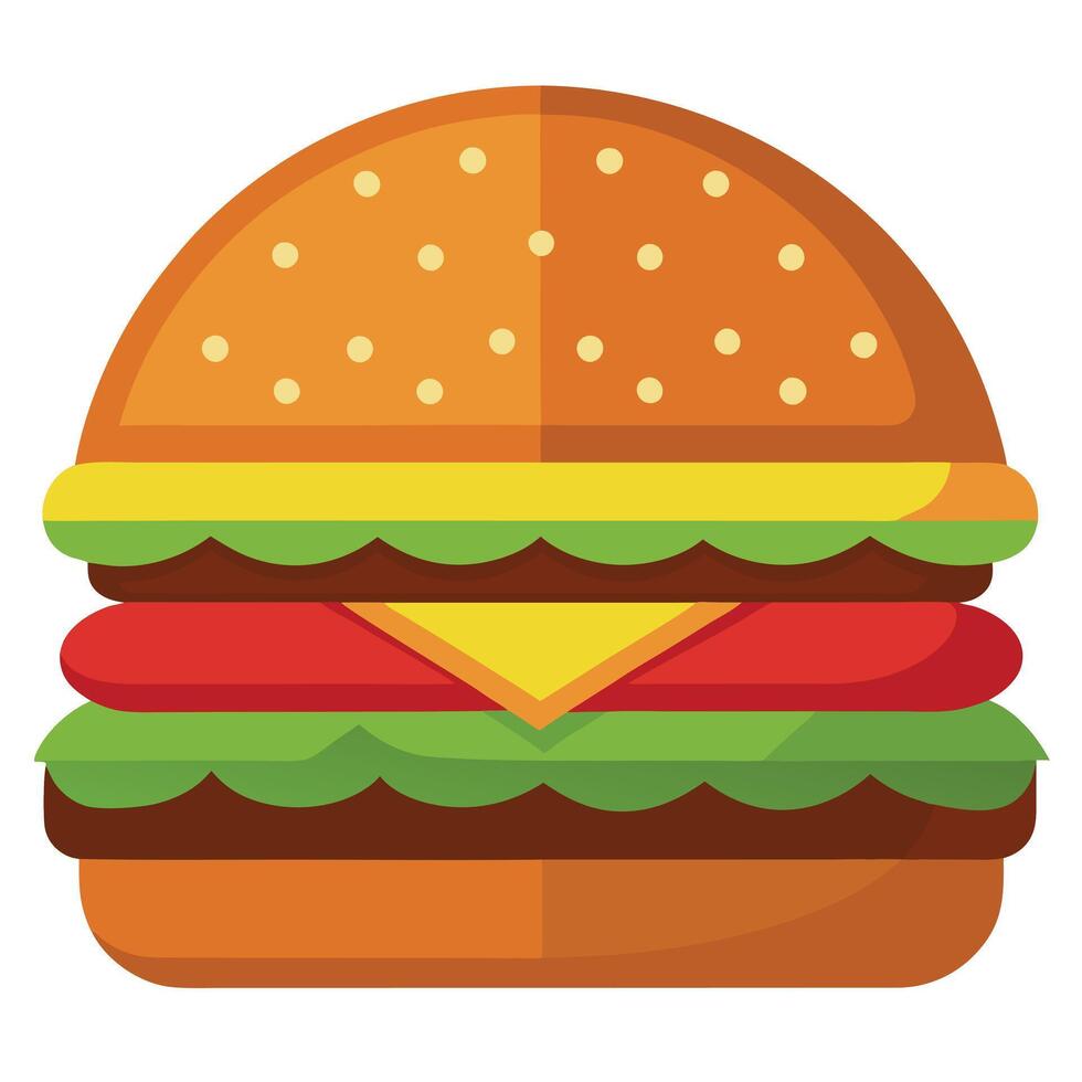 Hamburger isolated on white or transparent background vector