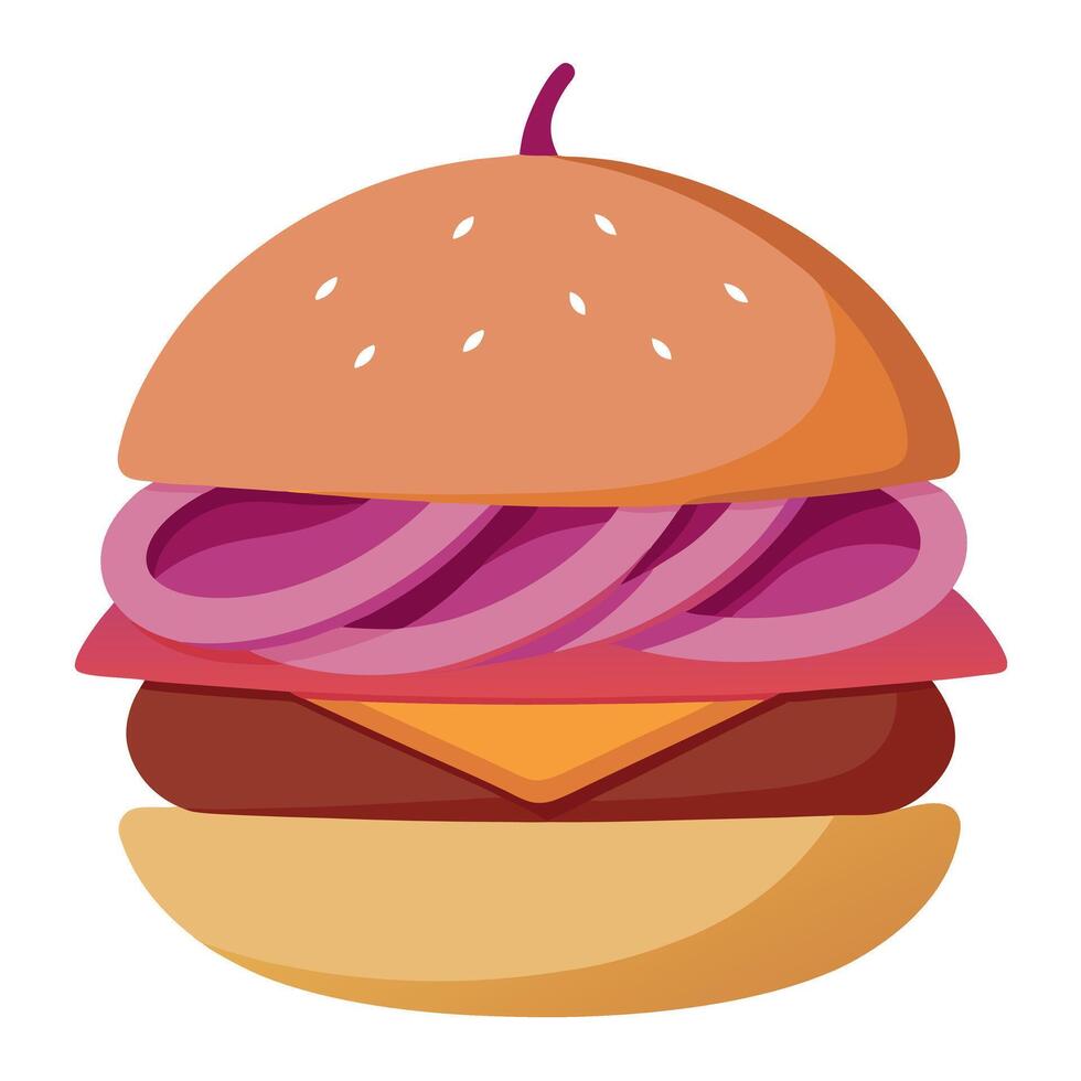 An image of a barbecue pork belly slider with pickled onions vector