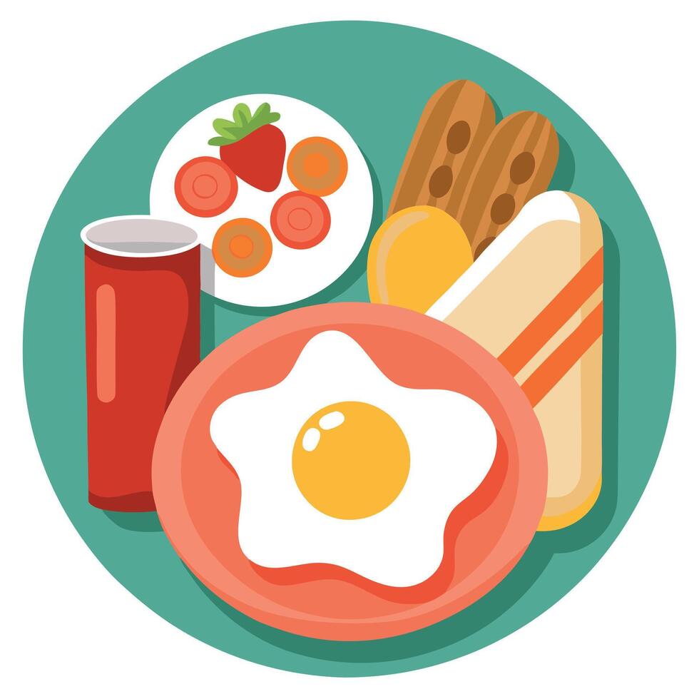 Deliciously cooked breakfast ready to be savored vector