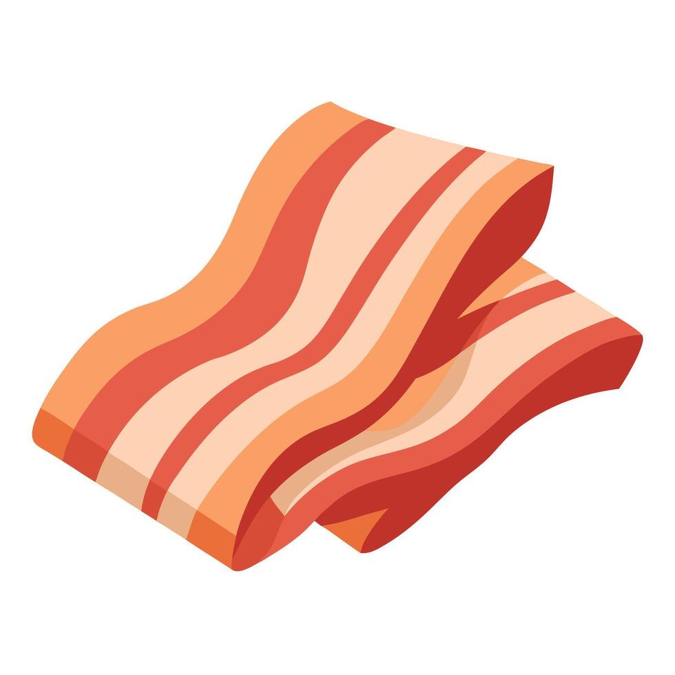 Appetizing pieces of cooked bacon on parchment vector