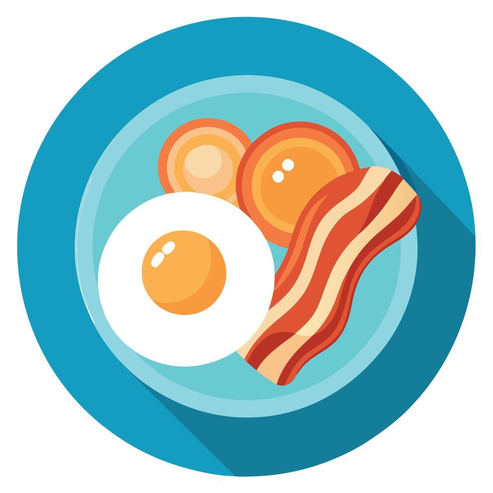 Fried Eggs and Bacon Breakfast vector