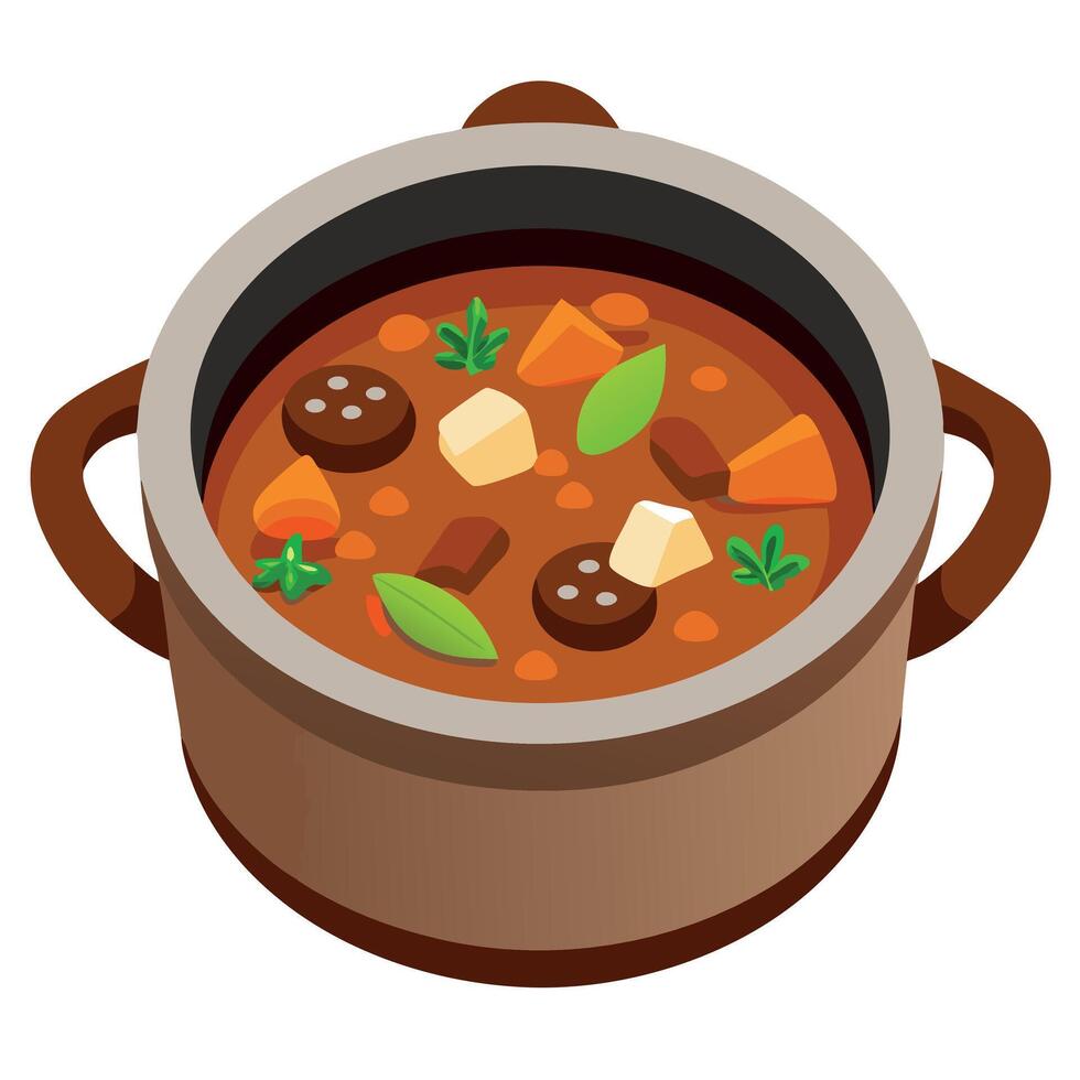 French beef stew traditional vector