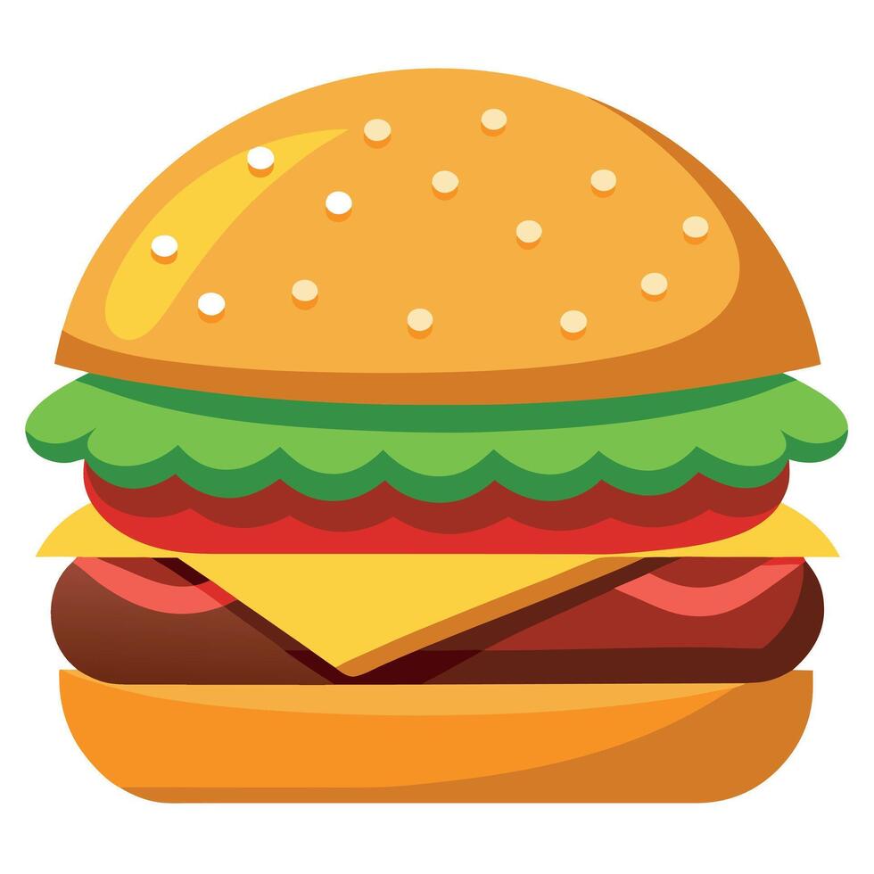 A large hamburger with cheese vector